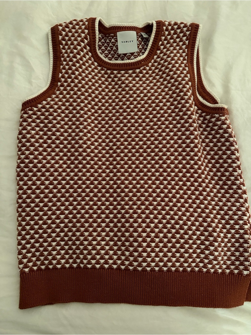 Varley jenson stitch White Houndstooth Knit Vest - Picture 3 of 4